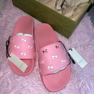 Pink Gucci slides